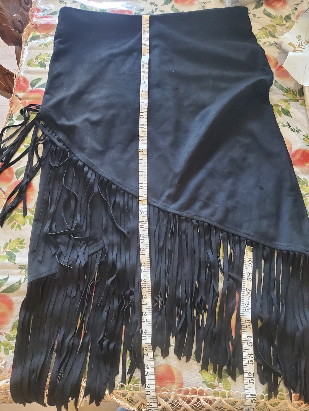 Bisou Bisou Black Asymmetric Fringe Skirt - Picture 4 of 6